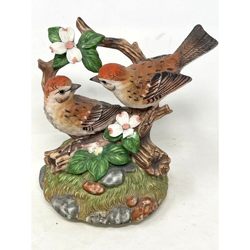 Vintage 1999 Musical Bird Sparrows Club Figurine AMAZING GRACE Crystal Cathedral